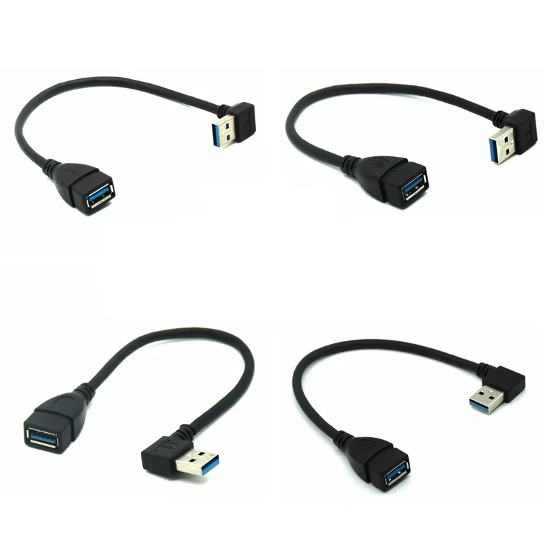 Cable de extensión USB 3,0 Cable de extensión USB 3,0 macho a hembra carga y sincronización de datos de 5Gbps USB 3,0 ángulo derecho/izquierdo/arriba/abajo 90
