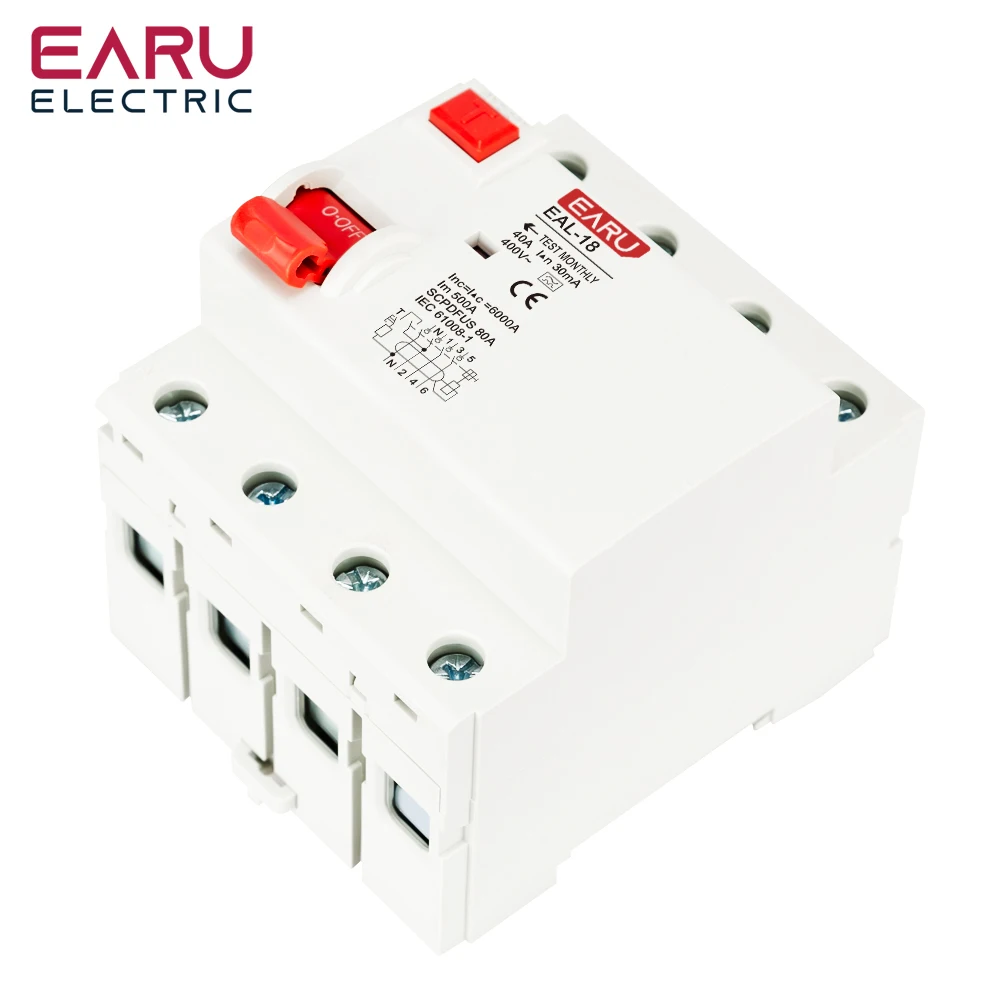 2P 4P 10/30/100/300mA tipo A RCCB RCD ELCB disyuntor de corriente Residual electromagnética interruptor diferencial interruptor de seguridad - imagen 5