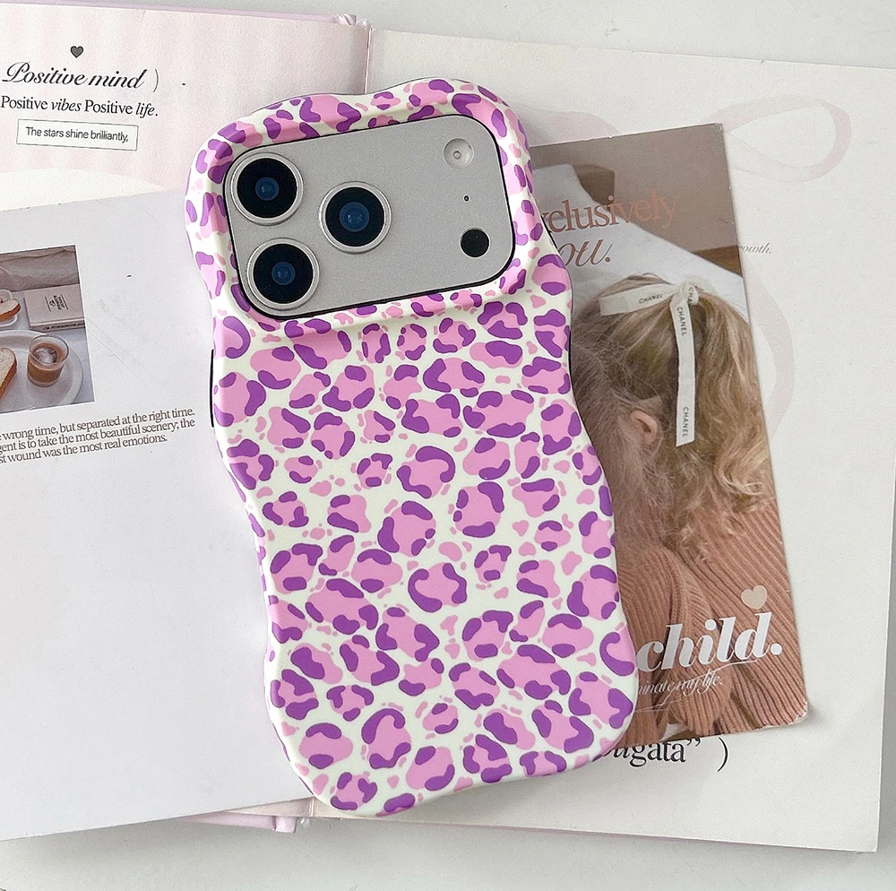 Funda protectora de lujo 2 en 1 con estampado de leopardo degradado a prueba de golpes para IPhone 13 14 15 16 17 Pro Max Wave Edge contraportada - imagen 5