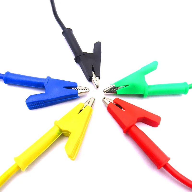 Cable de prueba de doble extremo de 1M, línea de voltaje eléctrico, 4mm, conector Banana, pinza de cocodrilo, multímetro 15A, cables de prueba DIY - imagen 5