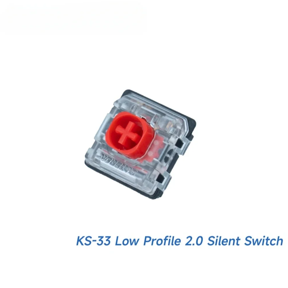 Interruptor de teclado rojo silencioso 2,0 de perfil bajo, teclado mecánico de intercambio en caliente personalizado RGB de 3 pines para oficina y juegos