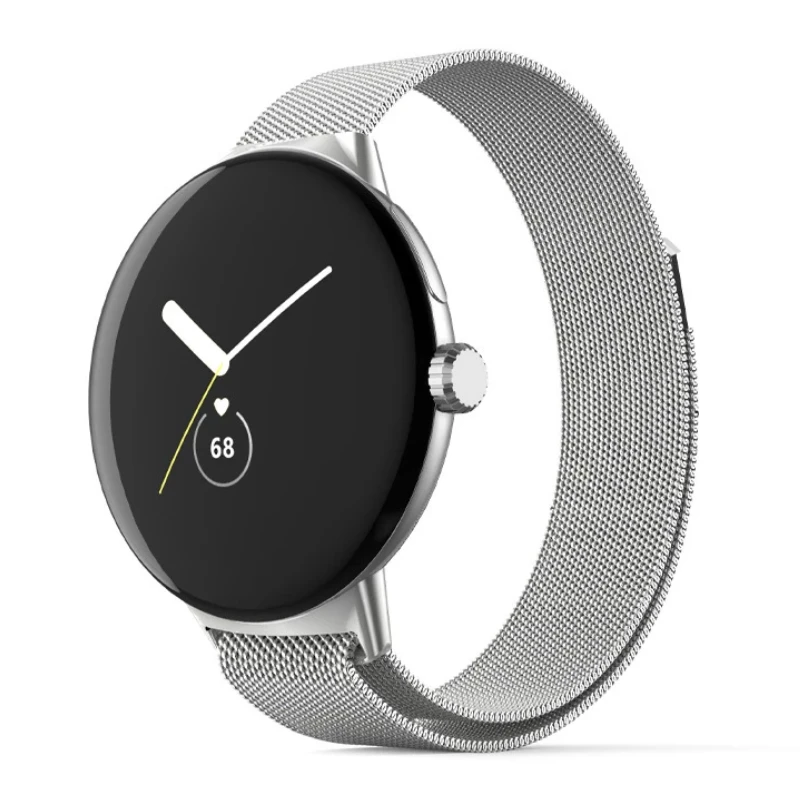 Correa milanesa sin espacio para Google Pixel Watch 3, pulsera de bucle magnético, Correa para Google Pixel Watch 2, banda de Metal de acero inoxidable - imagen 2
