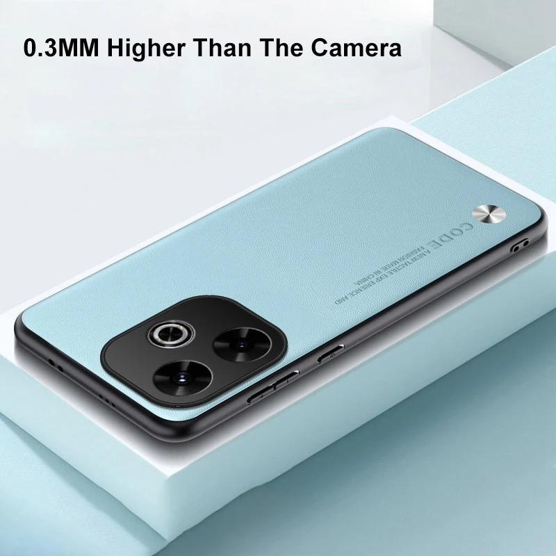 Funda de cuero PU de lujo para Xiaomi Poco M6 4G PocoM6, funda trasera de silicona mate, funda de teléfono de protección completa para Redmi 13 4G Redmi13 - imagen 5
