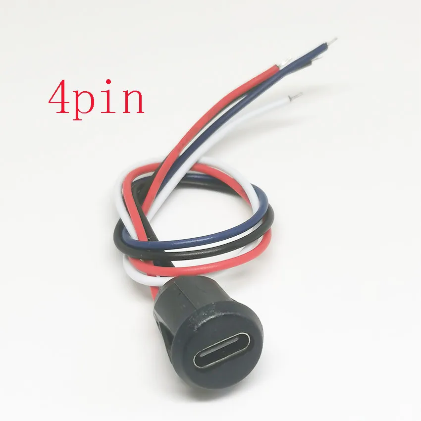 Cable de soldadura de presión Directa tipo C 2P/4P, inyección de pegamento, Base hembra, adaptador de conector USB tipo C, Base hembra impermeable - imagen 4