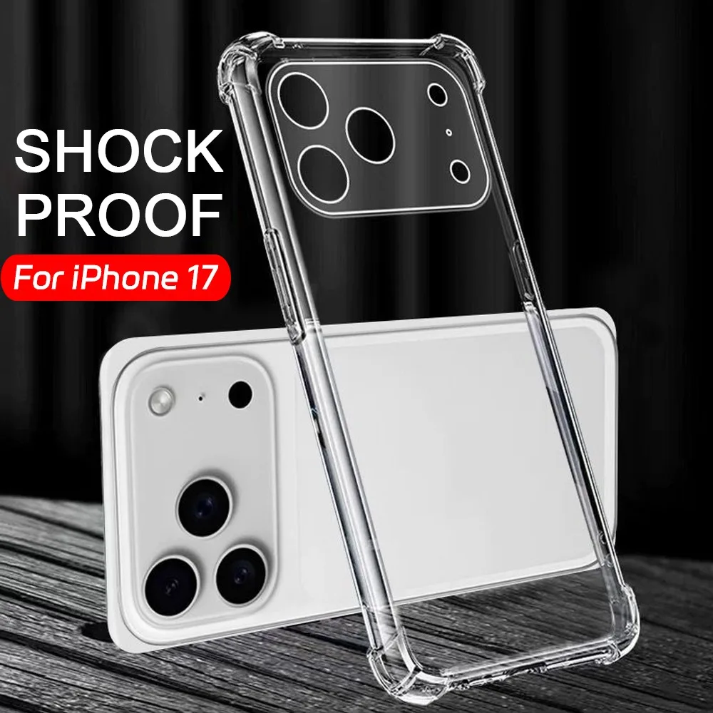 Para iPhone 17 funda transparente protección a prueba de golpes anticaída delgada TPU cubierta de teléfono transparente para IPhone 17 Pro Max 17Air carcasa trasera