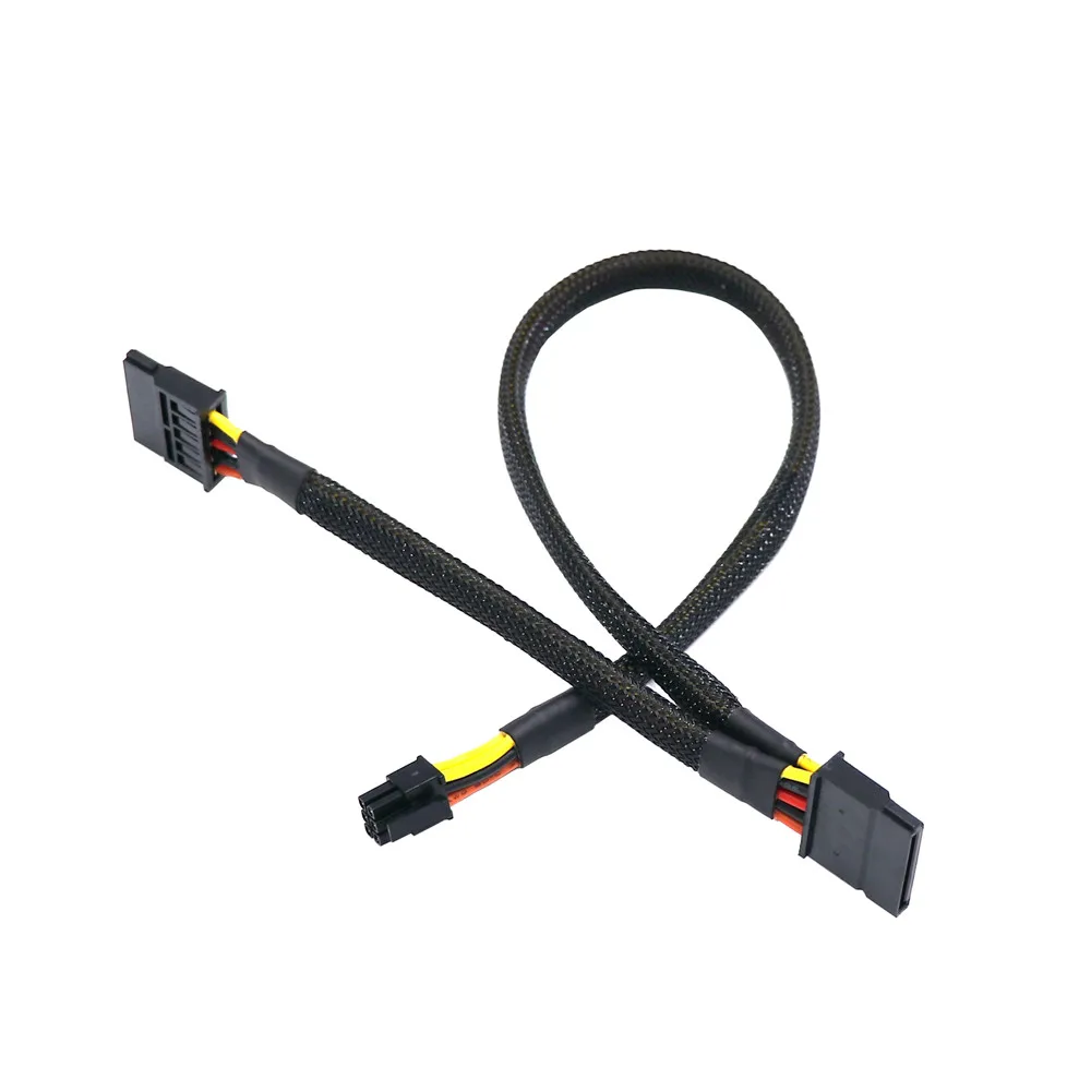 18AWG Núcleo de cobre 3,0 Mini 6P 6Pin a doble SATA SSD Cable de alimentación disco duro SATA de ángulo recto para PC caja de ordenador - imagen 3