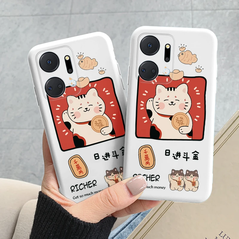 Funda protectora para Honor X7a 2023, carcasa de silicona suave con dibujos animados de rana y gato, 7a X para Honor, Honor X7a, 6,75 pulgadas - imagen 2