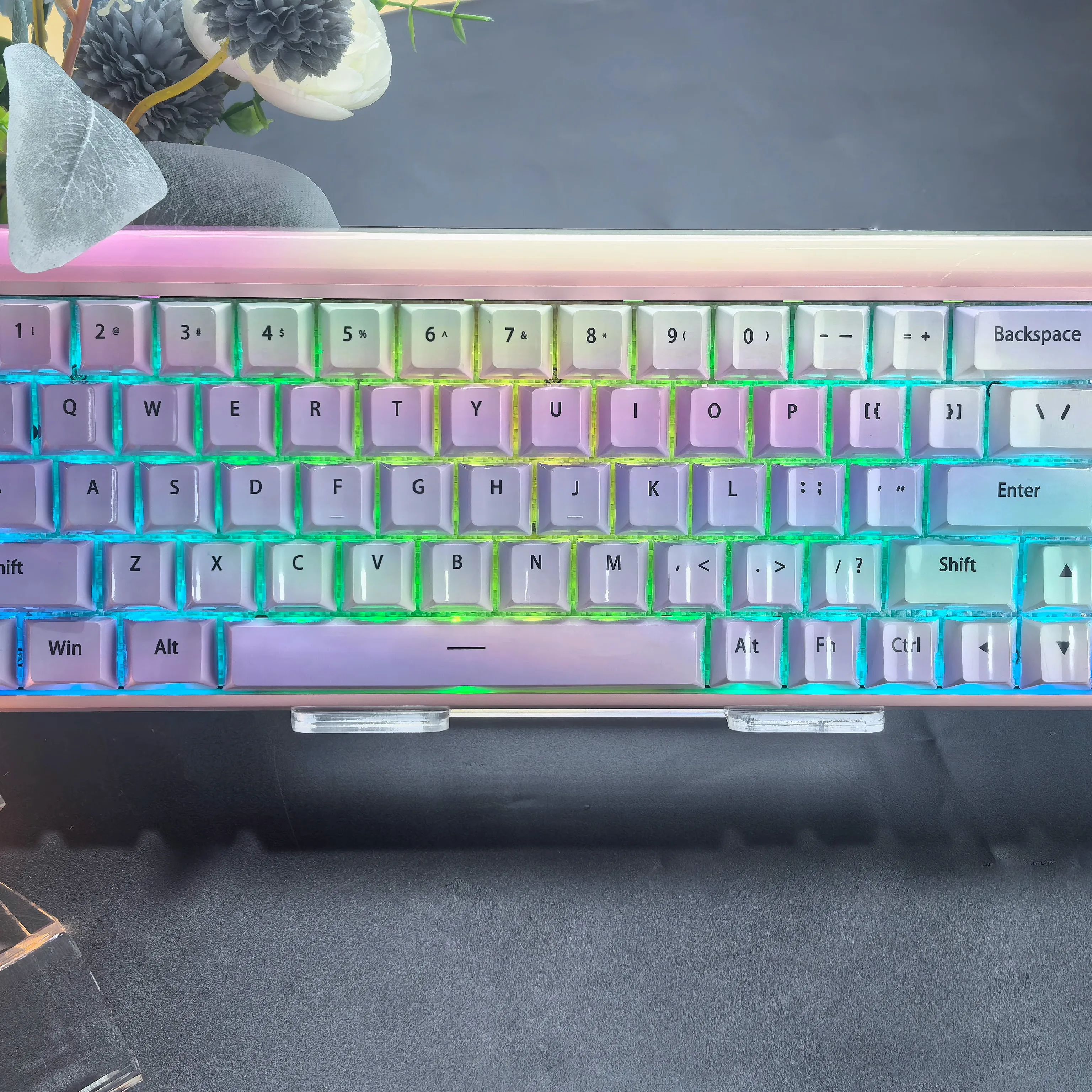 Teclas con tema brillante láser MiFuny, 114 teclas, perfil de cereza PBT, teclas personalizadas para teclado mecánico wooting60he/ace68, regalo de PC - imagen 3