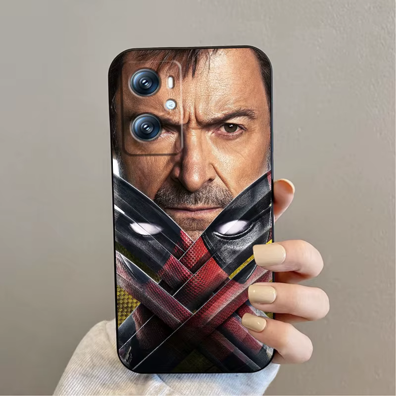 Marvel Lobezno Deadpool Love para OPPO Find X5 X3 X6 A54S A5 A94 A16 A53S A57 A74 A72 A98 A78 A96 A9 5G, Funda negra para teléfono - imagen 3