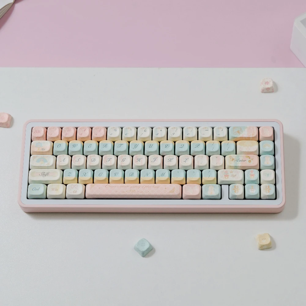 Teclas estilo rococó PBT, teclas de perfil Cherry/MOA, teclas de sublimación de tinte para teclado MX Switch Wooting GH60 61 67 87 96 980