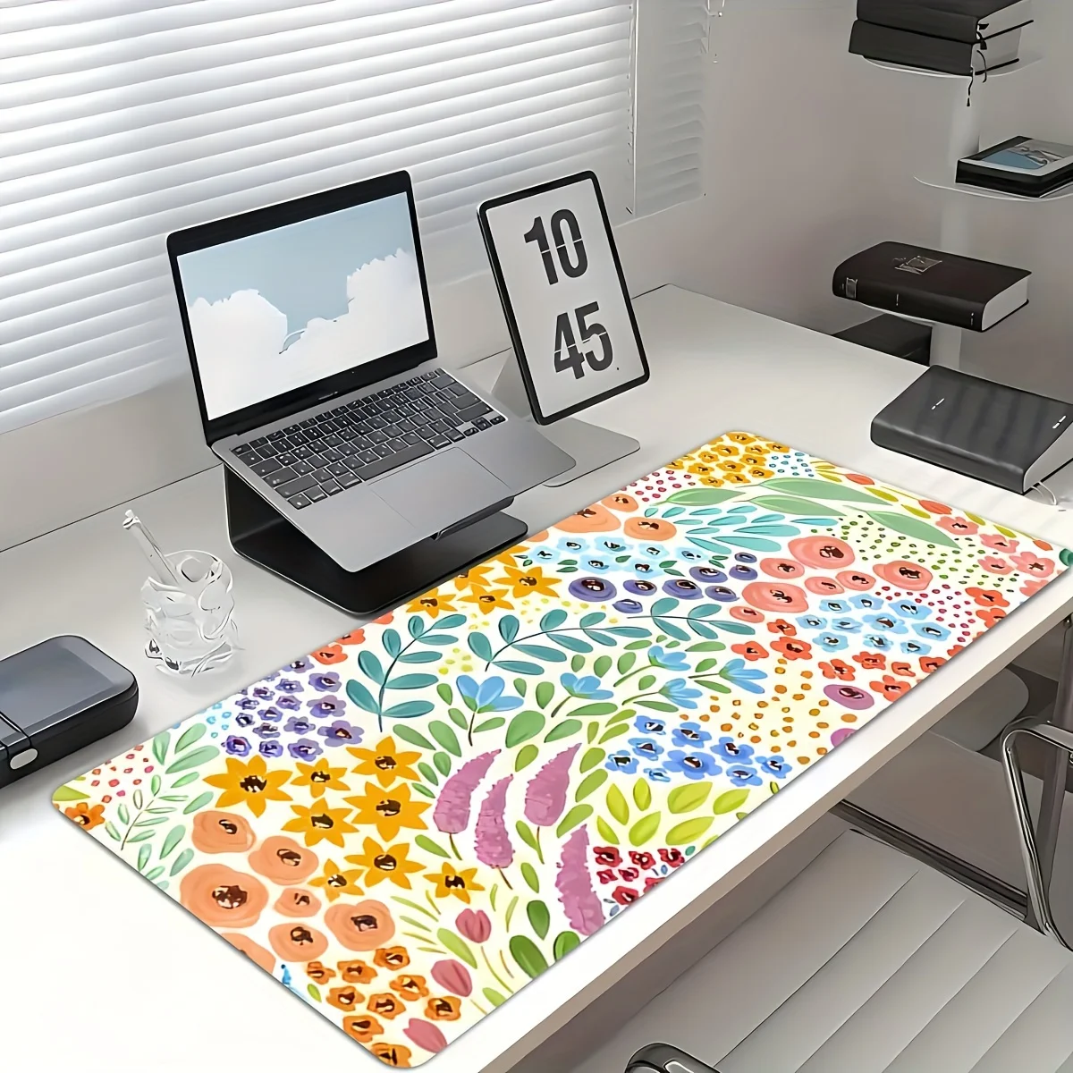 Alfombrilla de ratón con diseño Floral vibrante, Base de goma grande, antideslizante, accesorios de escritorio para PC, alfombrilla para decoración de teclado de oficina y jugadores - imagen 2