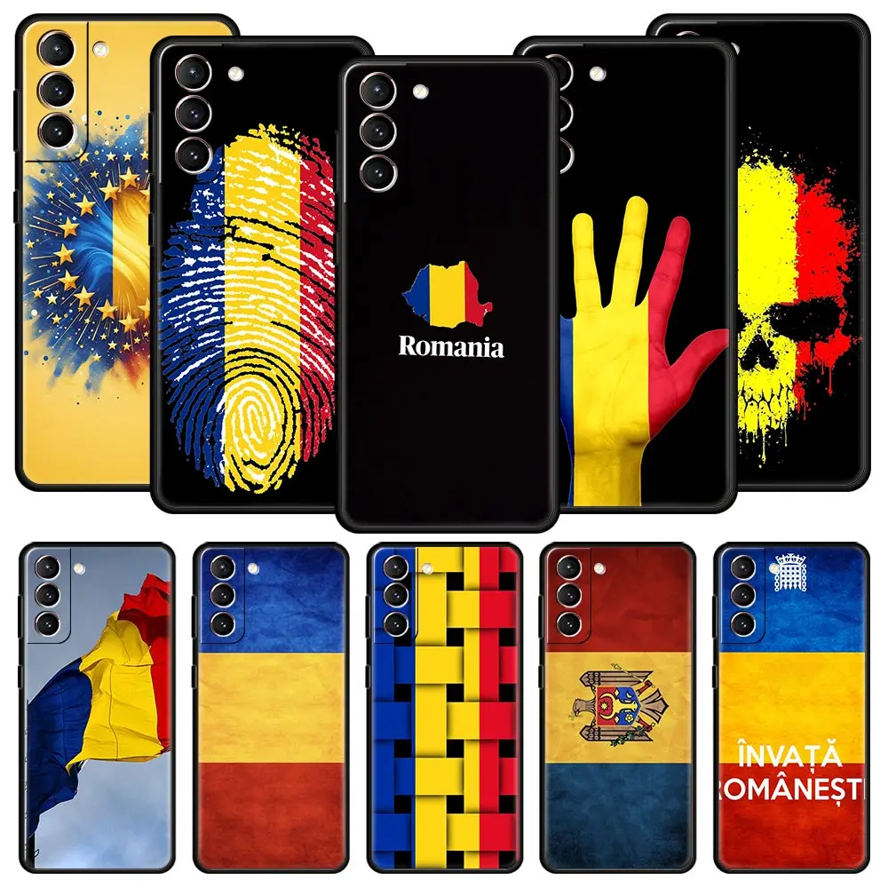 Funda de teléfono con bandera de Rumania para Samsung Galaxy S25 Edge S24 S23 S22 S20 Ultra S21 FE 5G S10 Plus, funda suave de TPU