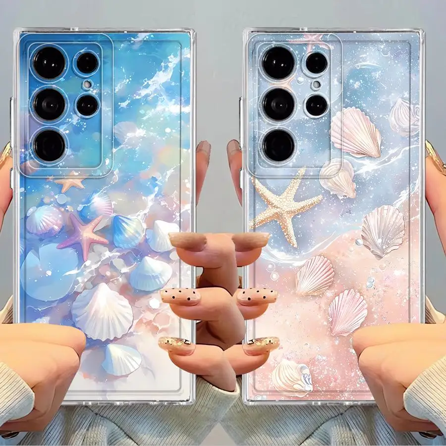 Funda blanda azul junto al mar para Samsung Galaxy S10 Plus S24 FE Note 10 20 Ultra S22 S23 S25 Ultra S21 S20