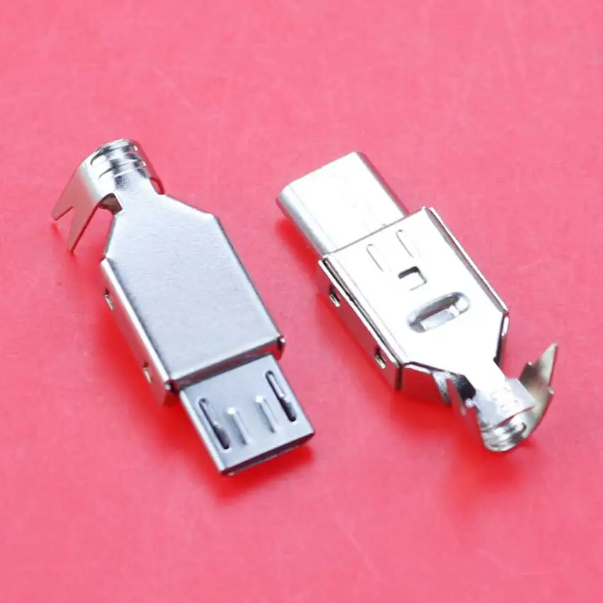 Cltgxdd-Conector Micro USB de 4 pines, conector macho de 5 pines, carcasa de Metal, Cable de soldadura, interfaz de línea OTG, enchufe de Cable de datos DIY, 1 Juego - imagen 3