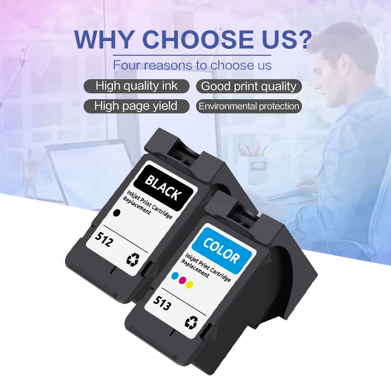 Aecteach PG512 CL513 PG-512 CL-513 512 513 512XL 513XL cartucho de tinta de inyección de tinta remanufacturado de Color Premium para Canon PIXMA MG260 - imagen 2