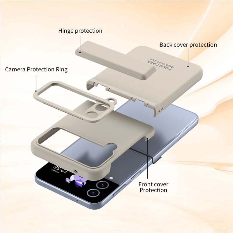 Funda de teléfono de protección completa con bisagra a prueba de golpes para Samsung Galaxy Z Flip 5 4, cubierta dura de tacto de piel mate de lujo para Galaxy Z Flip 3 - imagen 4