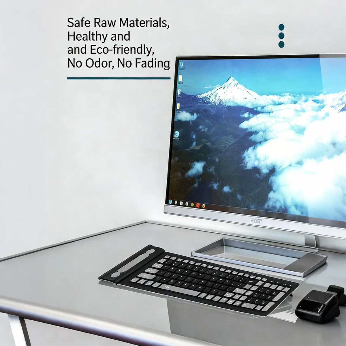 Teclado plegable portátil inalámbrico Bluetooth con panel táctil CNC teclado todo en uno para Apple Mac tabletas Android Notebook - imagen 5