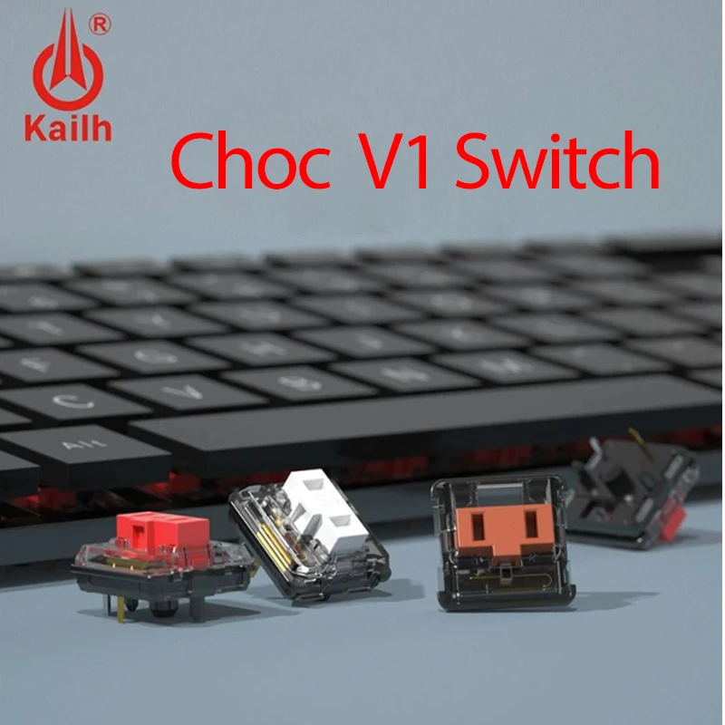 Kailh interruptor Choc de perfil bajo 1350 interruptor de teclado de Chocolate Clicky táctil lineal interruptor Multicolor interruptor de teclado mecánico - imagen 2