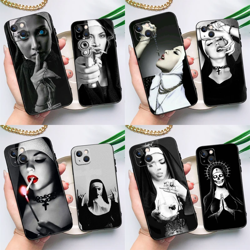 Funda de chica Sexy estilo hermana monja para Oppo A78 A98 A58 A18 A38 A74 A94 A54 A15 A17 A57 A6 A5 Pro A16 A76 A96 A40 A60 A80