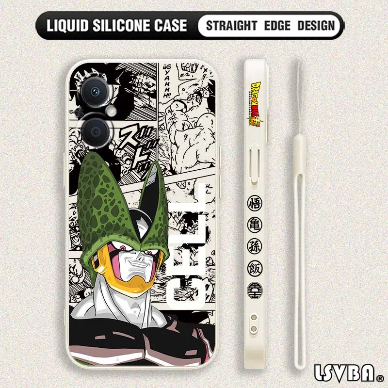 D-Dragon Ball Broly Jiren cubierta para OPPO Reno 8 7 6 5 A96 A78 A74 A72 A58 A53 A40 A54s Lite 5G funda de teléfono con cuerda izquierda líquida - imagen 4