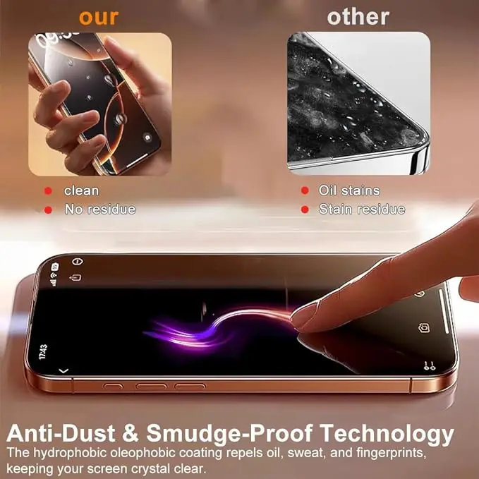 3 piezas de vidrio templado Big Arc Edge para iPhone 17 16 15 14 13 12 11 Pro Max XR X Plus Protector de pantalla para iPhone 17 Pro Max vidrio - imagen 4