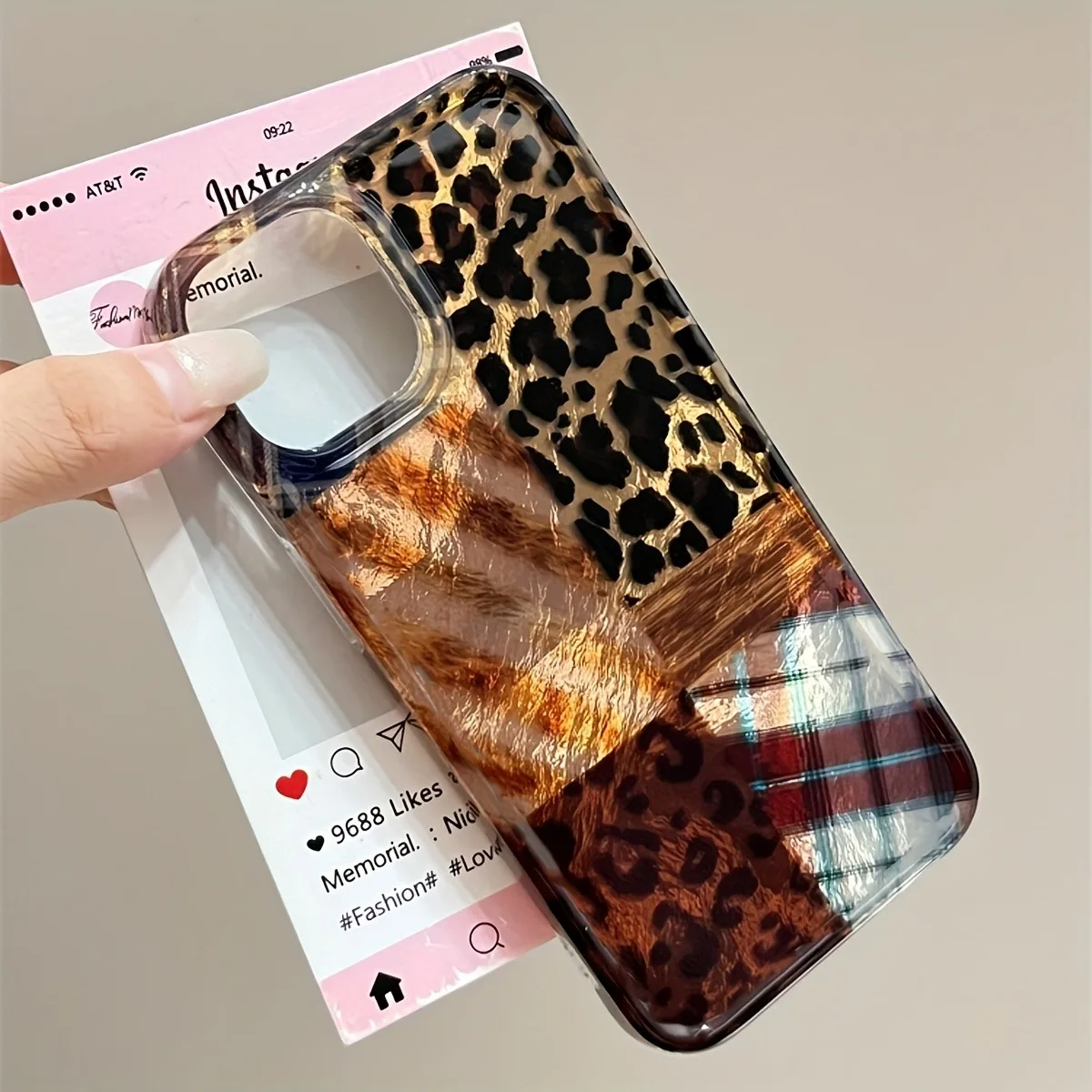 Funda de teléfono con diseño de papel de aluminio y estampado de leopardo de alta gama para iPhone 17 Pro Max 17 Air 16E 16 15 14 13 12 11 7 8 Plus XS XR 17 - imagen 5