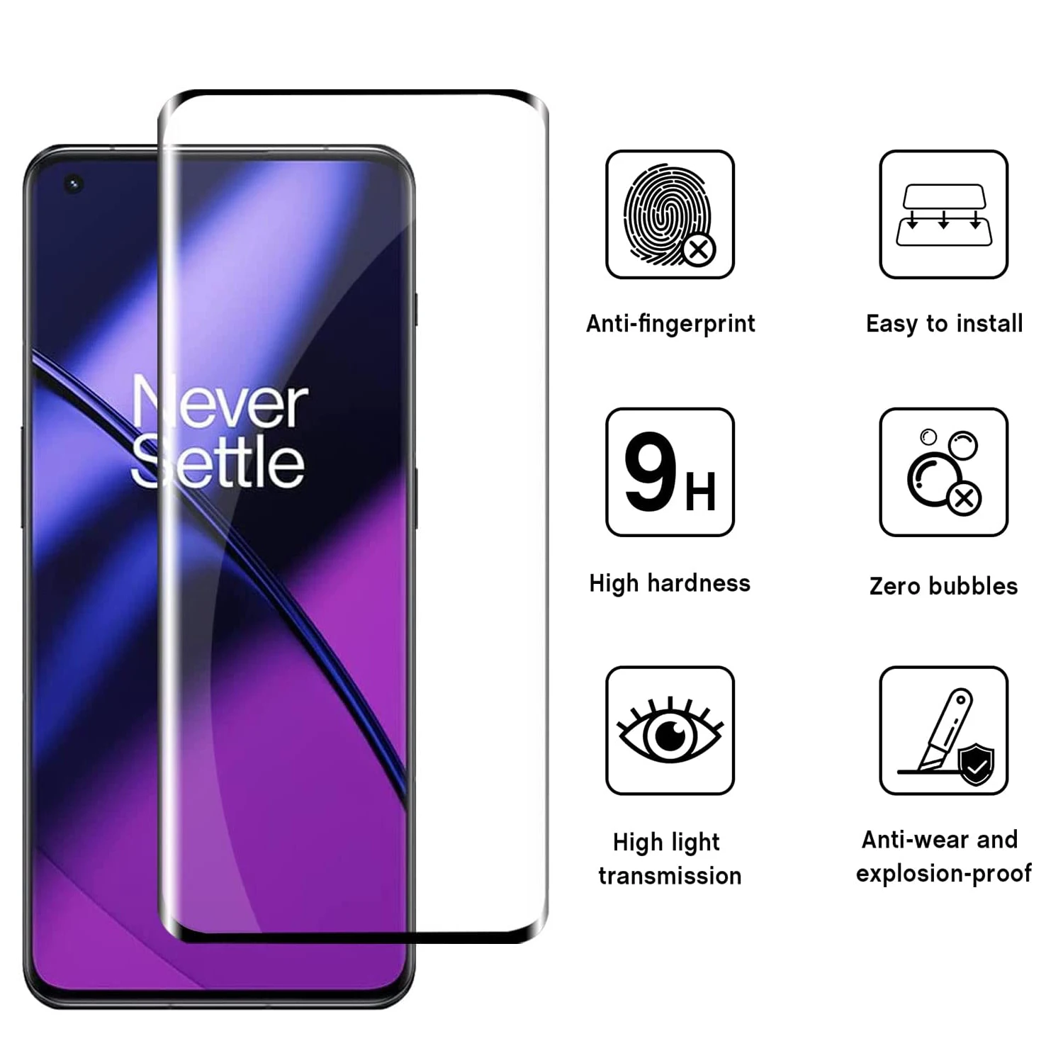 Protector de pantalla de vidrio templado para móvil, Protector de pantalla de 2/4 piezas para Oneplus 9 Pro 11 10 Pro 8 Pro 7Pro 7TPro 11R - imagen 3