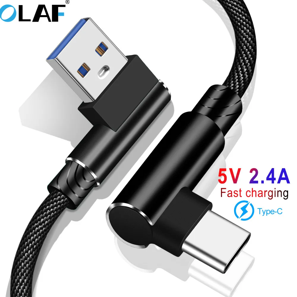 OLAF Cable USB-C 90° 2.4A Carga Rápida para Samsung Galaxy A70s
