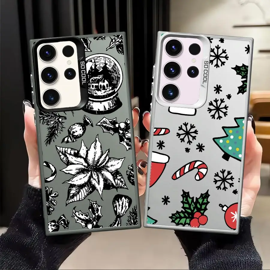 Funda trasera de teléfono Feliz Navidad para Samsung Galaxy S21 S20 Plus S25 S24 FE S22 S23 S23 Note 20 Ultra