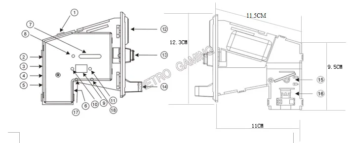 616 aceptador de monedas múltiple, mecanismo Selector de aceptador de monedas enrollable electrónico, máquina expendedora, accesorios de juego Arcade - imagen 5