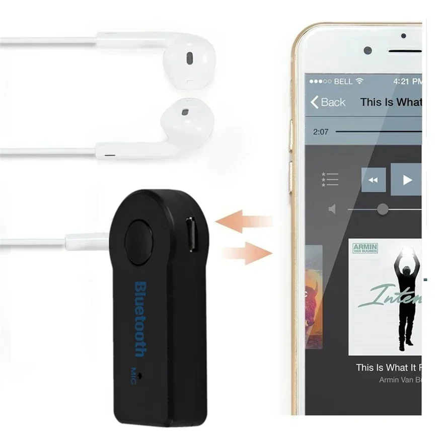 Receptor auxiliar Bluetooth 5,0 para coche, conector auxiliar de 3,5mm, música estéreo, Audio, transmisor de coche, amplificador de altavoz, adaptador inalámbrico con micrófono - imagen 3