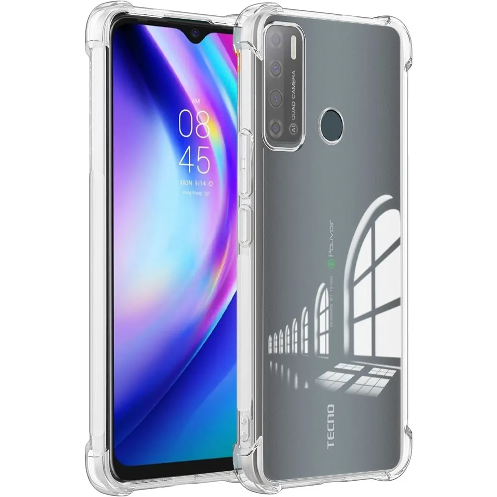 Funda de teléfono Airbag a prueba de golpes para Tecno Pouvoir 4 Pro, funda de silicona suave transparente para Tecno Pouvoir4 LC7, funda trasera - imagen 4