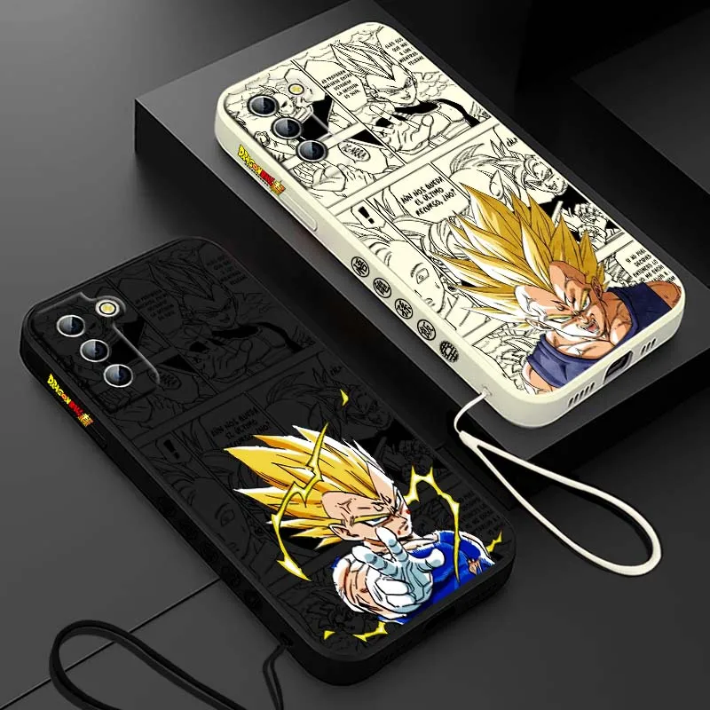 D-Dragon Ball Saiyan Vegeta para Samsung Galaxy S25 S24 S23 S22 S21 S10 FE Plus Ultra 5G cubierta de la caja del teléfono de cuerda izquierda líquida - imagen 2