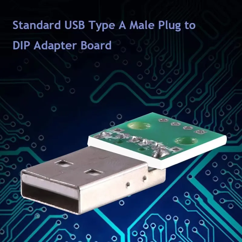 Placa USB a DIP de 10 piezas, conector macho USB tipo A a placa convertidora DIP, adaptador de paso de 4 pines y 2,54mm para placa de pruebas de fuente de alimentación USB DIY - imagen 2