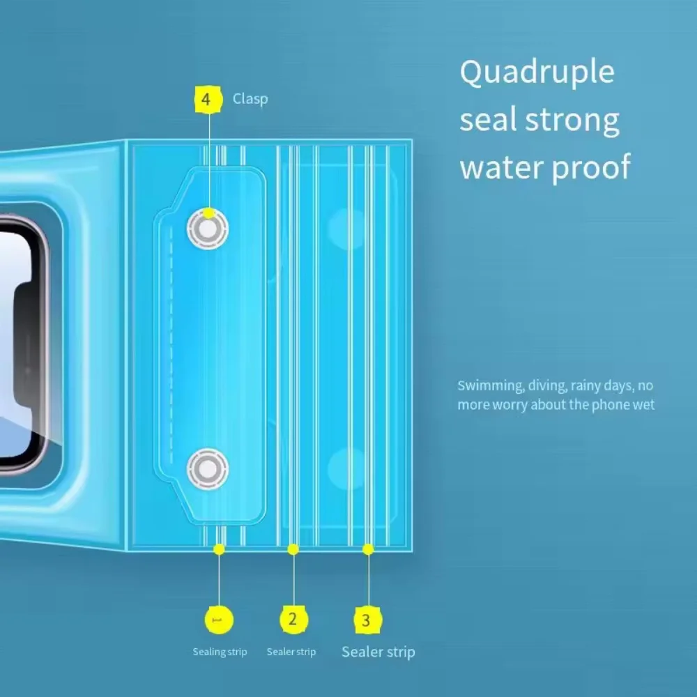 Funda de teléfono Universal impermeable IPX8 para iPhone 15 14 13 12 11 Pro Max X Xiaomi 13 Samsung S23 Ultra accesorios de cubierta de natación - imagen 4