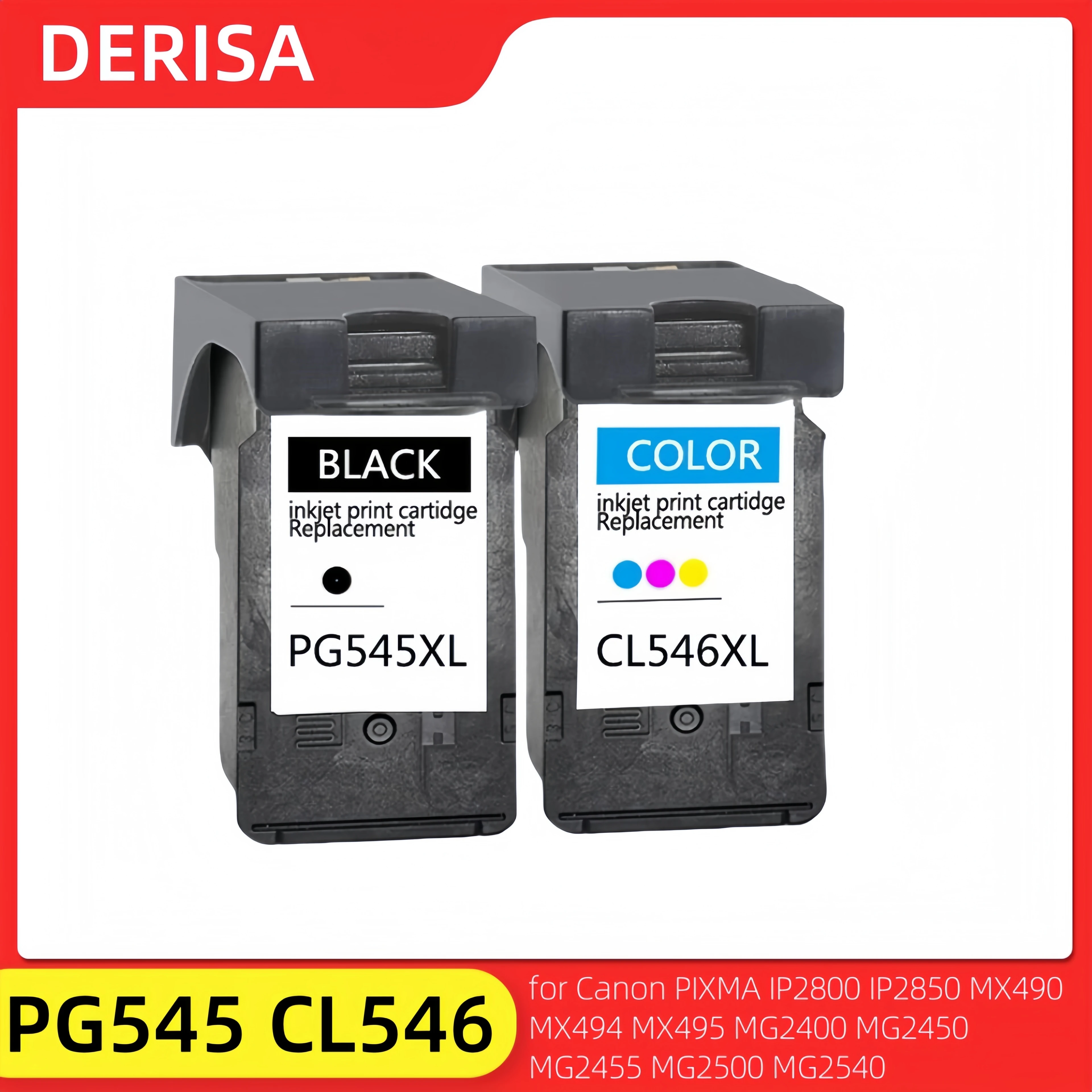 Cartucho de tinta PG545 CL546 Compatible con Canon PIXMA IP2800 IP2850 MX490 MX494 MX495 MG2400 MG2450 MG2455 MG2500 MG2540 TS205