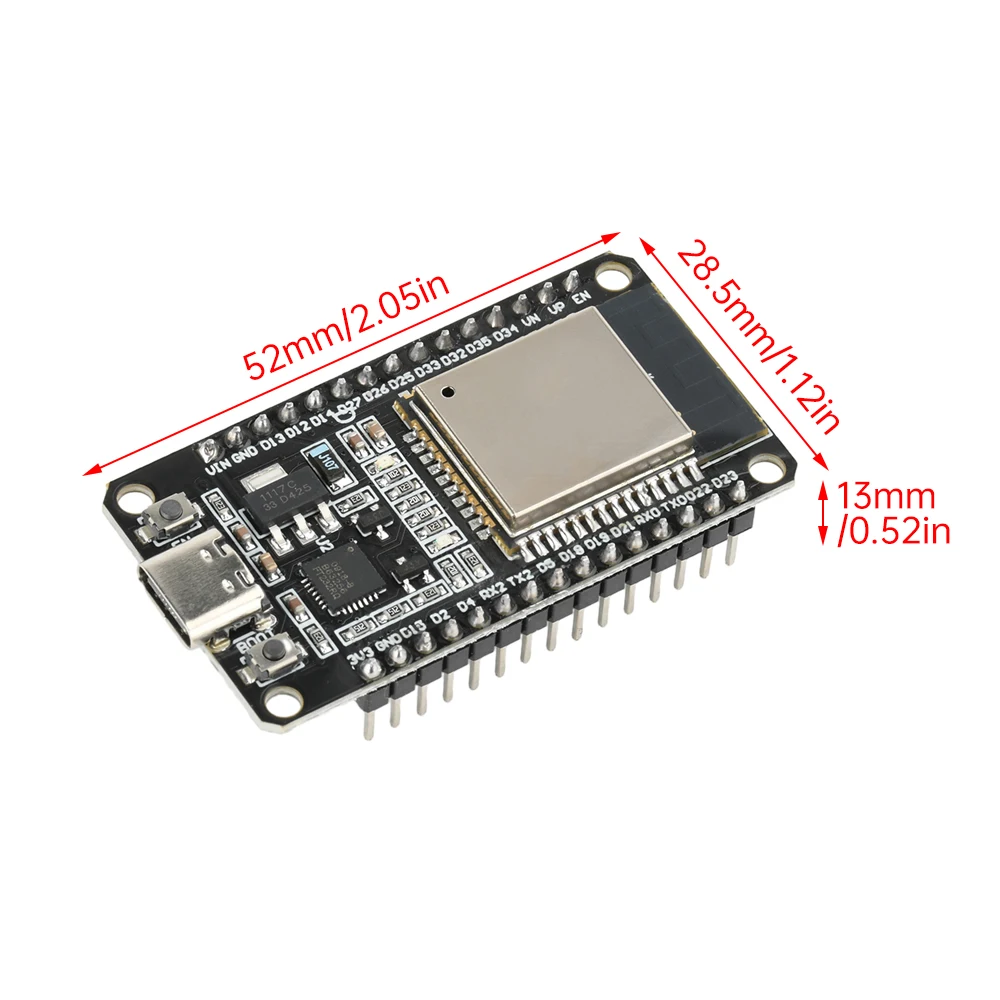 Placa de desarrollo CP2102 FT232 ESP-WROOM-32 ESP32, módulo tipo C Bluetooth Wifi ESP32 para Arduino UART/SPI/I2C/PWM/DAC/ADC - imagen 4