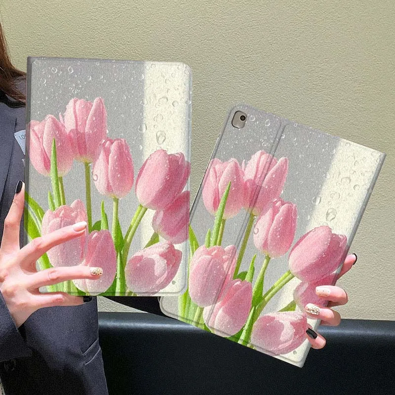 Funda elegante de tulipanes azules para Huawei Honor Tab Magic Pad GT 6 X9 X8A X8 V8 V7 9 8 2 3 13,3 10 Pro pulgadas