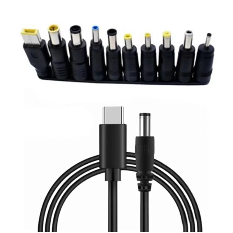 100W 65W 10 unids/set enchufe Universal USB C TypeC a DC18.5V-20V PD 4A Cable de alimentación adaptador convertidor Cable de carga para Notebook - imagen 3