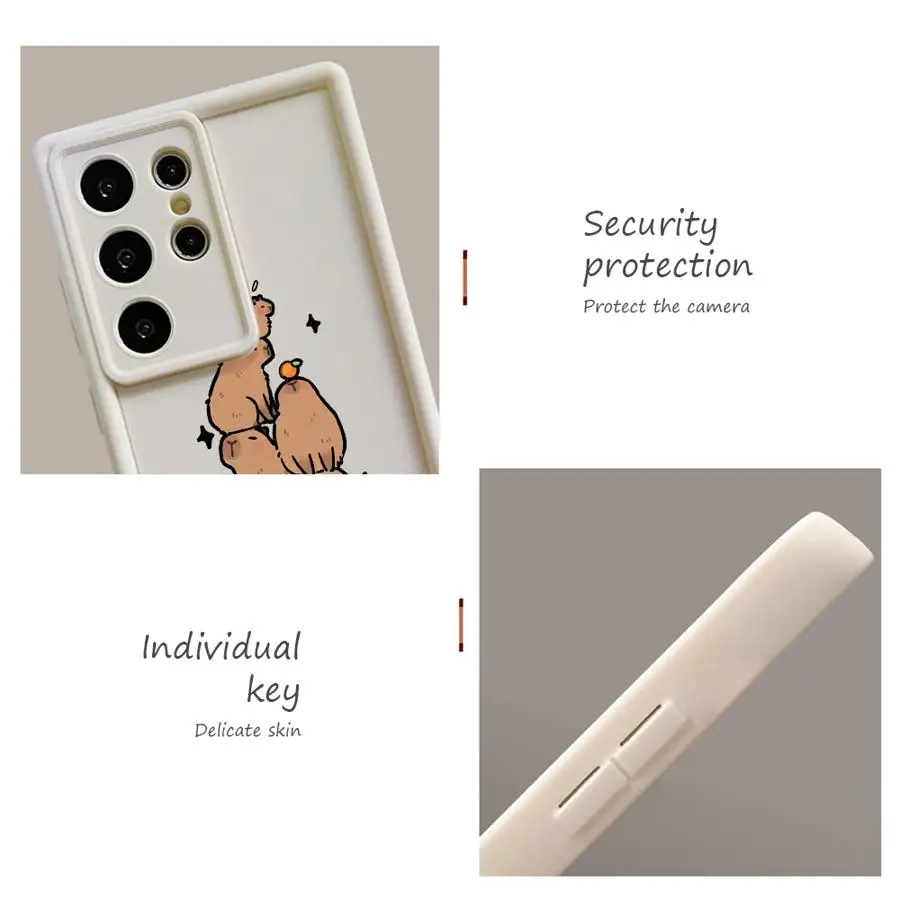 Funda de teléfono para Samsung Galaxy S22 S25 Ultra S24 FE S25 S23 Plus S24 Note 20 Ultra S23 S21 S20 TPU suave capibara dibujos animados lindo - imagen 5