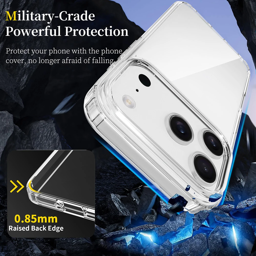 Funda rígida transparente híbrida para iPhone 17 Air 16E 16 15 14 13 12 11 Pro Max Plus Mini carcasa suave de silicona 17 a prueba de golpes - imagen 2