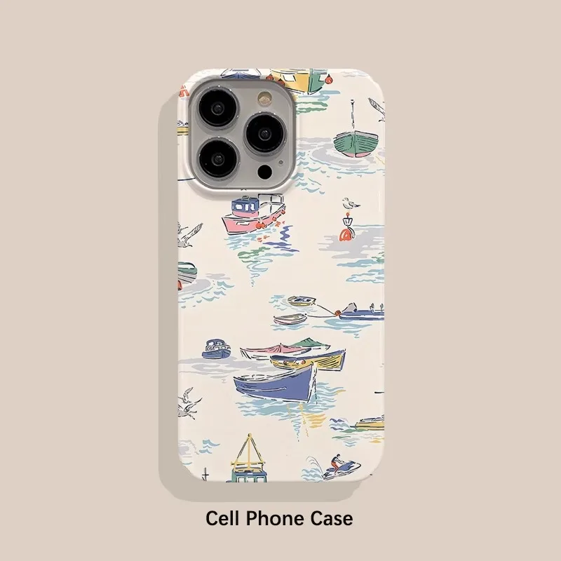 Funda de teléfono con bocetos dibujados a mano para iPhone 16 15 14 13 12 11 Pro Max XS XR XSMax 6 7 8 Plus, cubierta dura HD brillante para PC