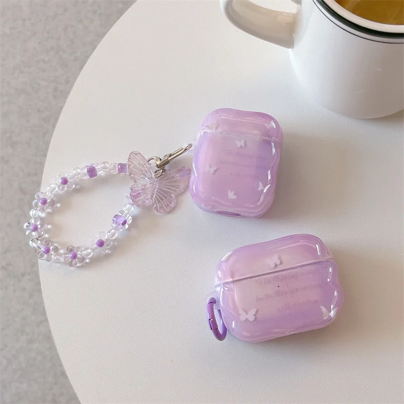 Funda para auriculares Ins Purp Sparkling para Apple Airpods 4 Pro2, funda para Airpods 3, tercera generación, funda AirPod 2 1, Airpods4 ﻿ ﻿ ﻿ ﻿