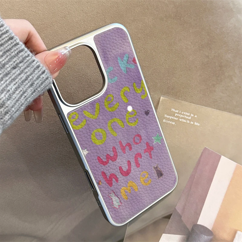 Funda de teléfono con textura de cuero y texto ins para iPhone11/12/13/14/15/16/27 Pro Max AIR PLUS - imagen 5
