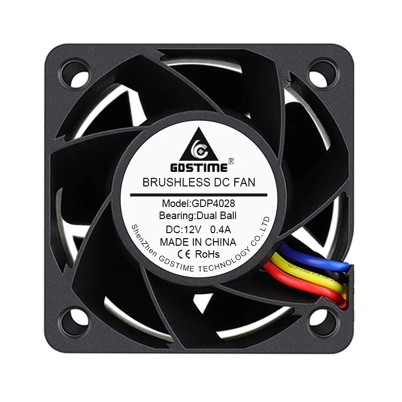 Gdstime-ventilador de refrigeración de alta velocidad de rotación, 5 uds, 40x40x28mm, 4028, 40mm, 4cm, CC, 12V, 4 pines, PWM, gabinetes de bola Dual, 13000RPM - imagen 2