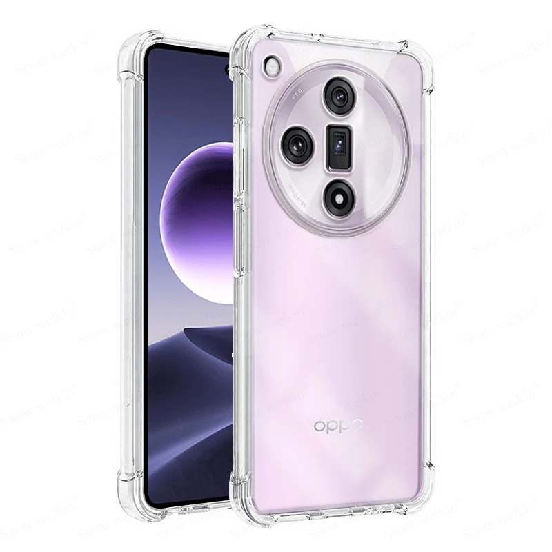 Funda de protección completa con amortiguador de Airbags para Oppo Find X7 Ultra X6 X5 X3 X2 Pro Lite, funda trasera transparente de TPU suave a prueba de golpes - imagen 3