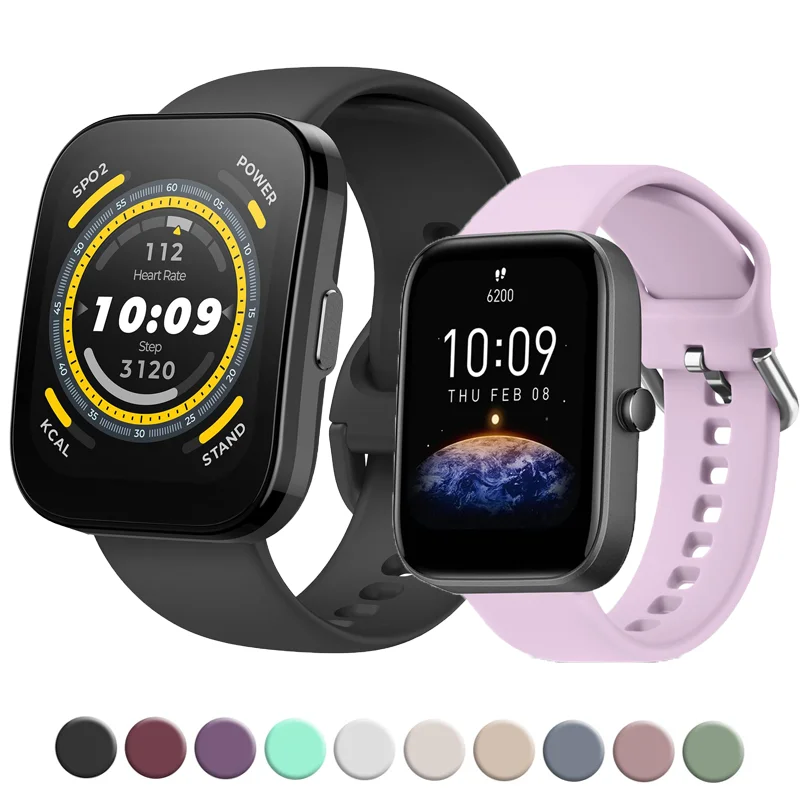 Correa de silicona para reloj inteligente Amazfit Bip 6 5, pulsera deportiva de 20mm y 22mm para Amazfit GTS 4/3/2e/GTS2 Mini/GTR 42mm/47mm/GTR 4 3