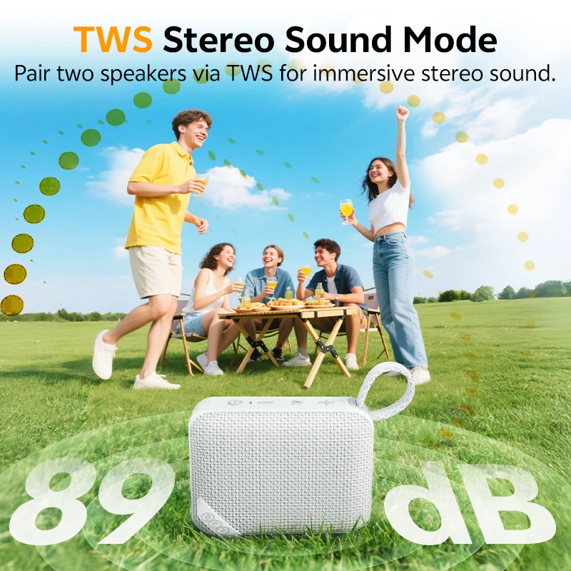 QCY SP2 Mini altavoz Bluetooth 5,3 inalámbrico graves profundos caja de sonido HIFI altavoz de luz RGB portátil IP67 subwoofer impermeable - imagen 2