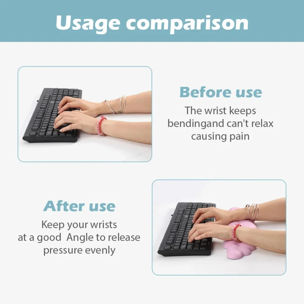Almohadilla de reposamuñecas de nube, soporte ergonómico para muñeca de ratón para aliviar el dolor, cojín de reposamanos de silicona súper suave antideslizante para apagar - imagen 5