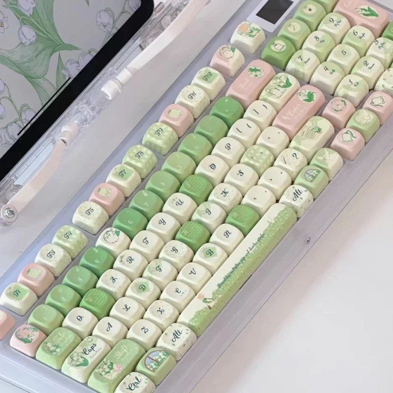 Linglan Star Language Keycaps personalizado PBT Cherry/XOA perfil Keycap lindo verde dibujos animados Anime Point Key Cap para teclado de juegos - imagen 3